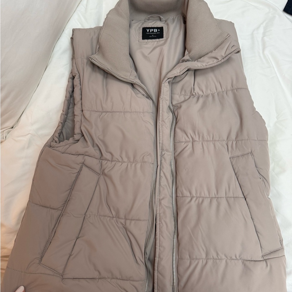 YPB Women's Beige Quilted Vest